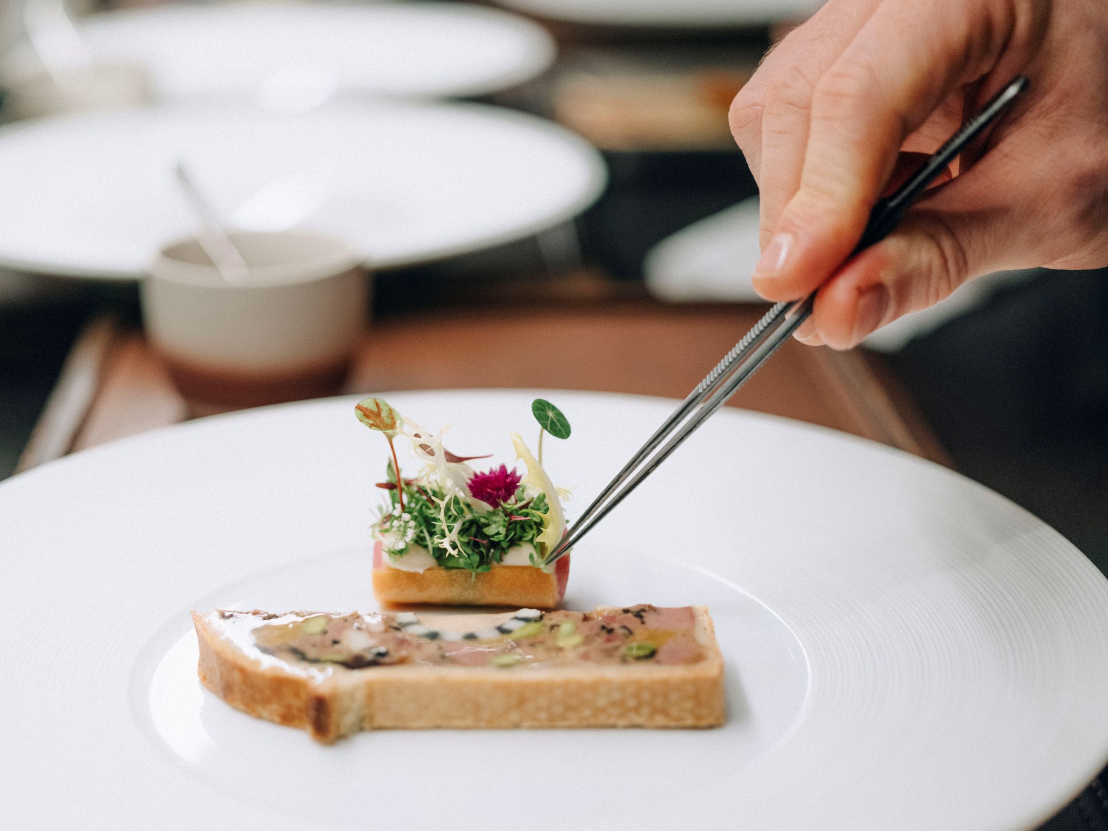 Chefs prepping